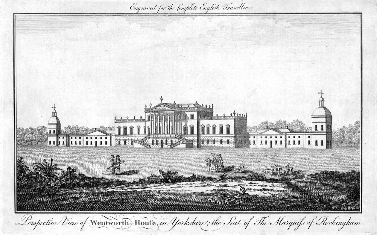 Perspektivikus nézet a Yorkshire-i Wentworth-House-ról, a Rockingham márki székhelyéről, 1771 alkotó: Unbekannt