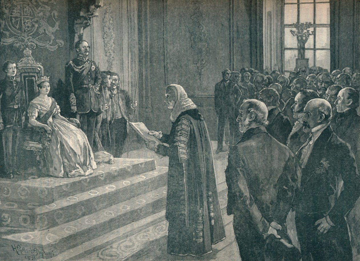 Hazafias beszéd átadása a királynőnek a krími háború előestéjén, 1854 1906 alkotó: Unbekannt