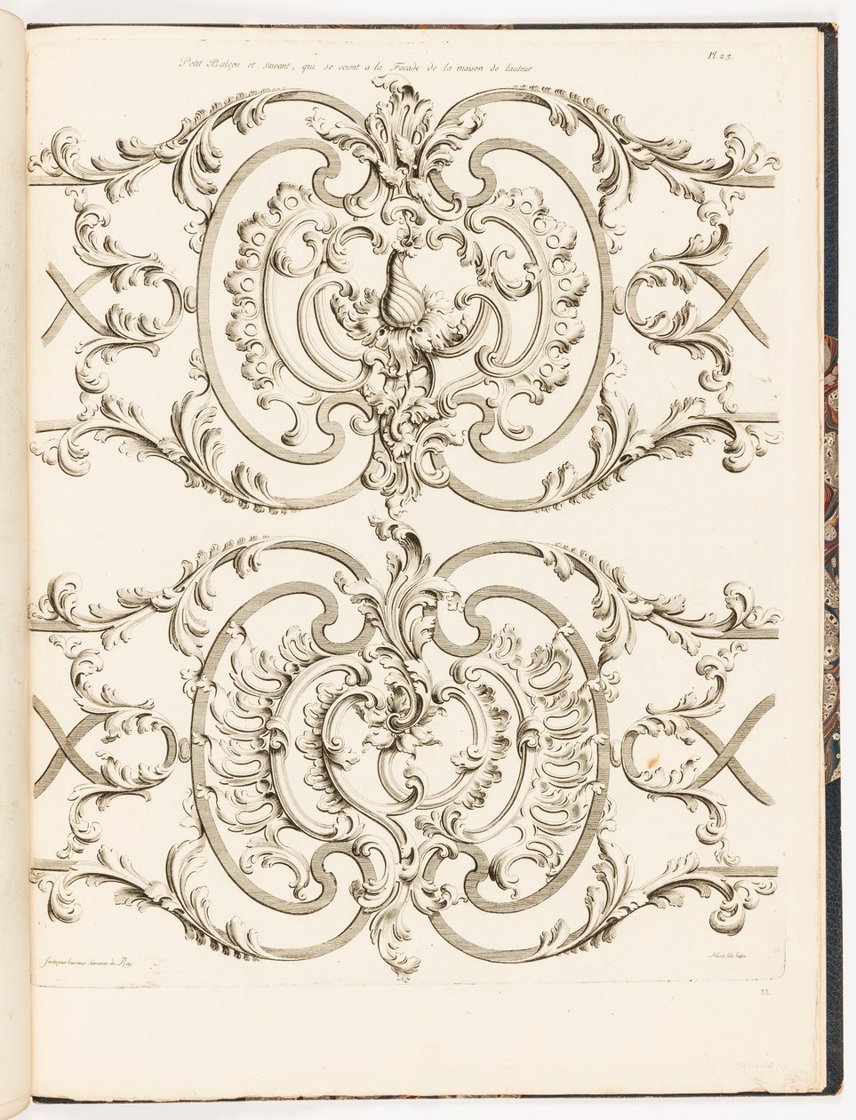A Petit Balçon és a Next, amelyek a Szerző Házának homlokzatát látják (Kis erkély és egyéb grillművek Jean Lamour rezidenciájából), pl. 23 in Lakatosművek Gyűjteménye alkotó: Unbekannt