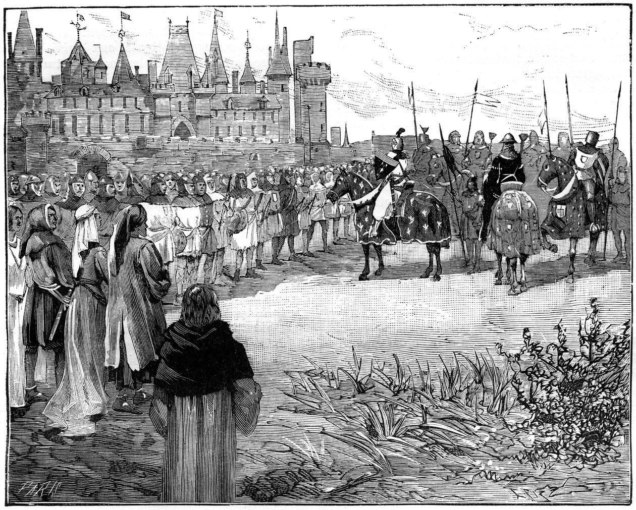 Szép Fülöp ötezer fegyverviselésre kész párizsi áttekintése, c1285-1314 1882-1884 alkotó: Unbekannt