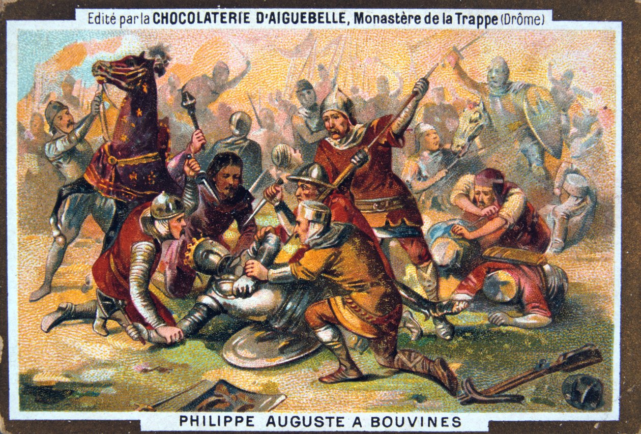 Philippe Auguste a bouvines-i csatában, 1214, 19. század alkotó: Unbekannt