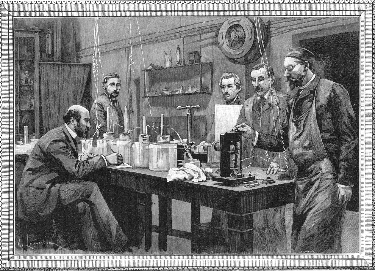 Fizikai kutatólaboratórium a párizsi Sorbonne-ban 1895 alkotó: Unbekannt