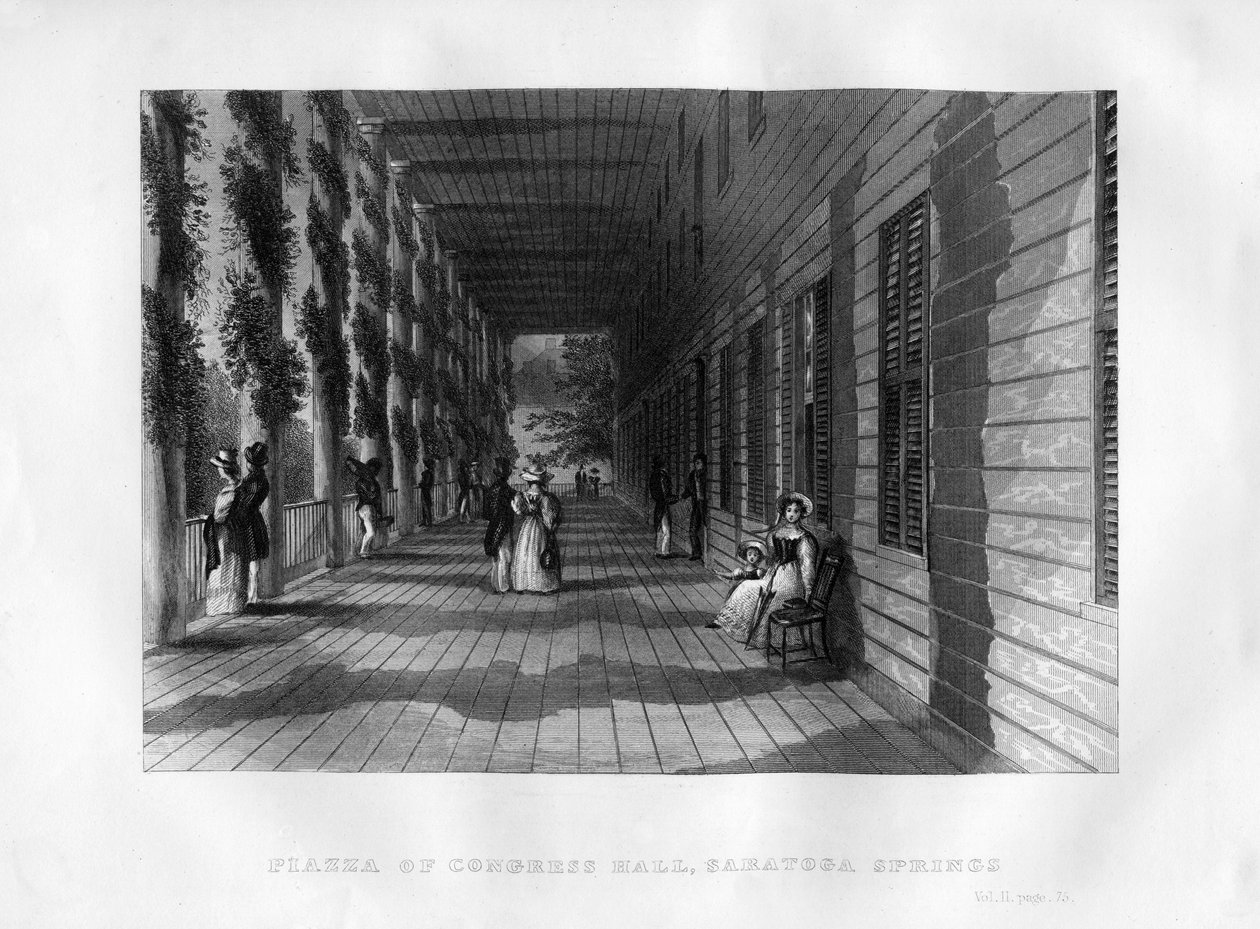 Piazza of Congress Hall, Saratoga Springs, New York állam, 1855 alkotó: Unbekannt