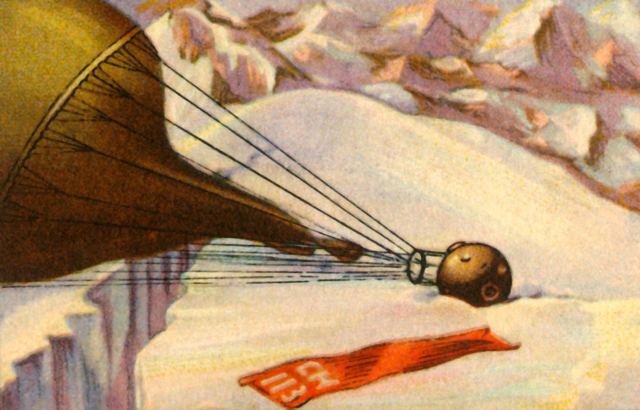 Piccards magasságkutató léggömb landol az Alpokban, 1931, 1932. alkotó: Unbekannt