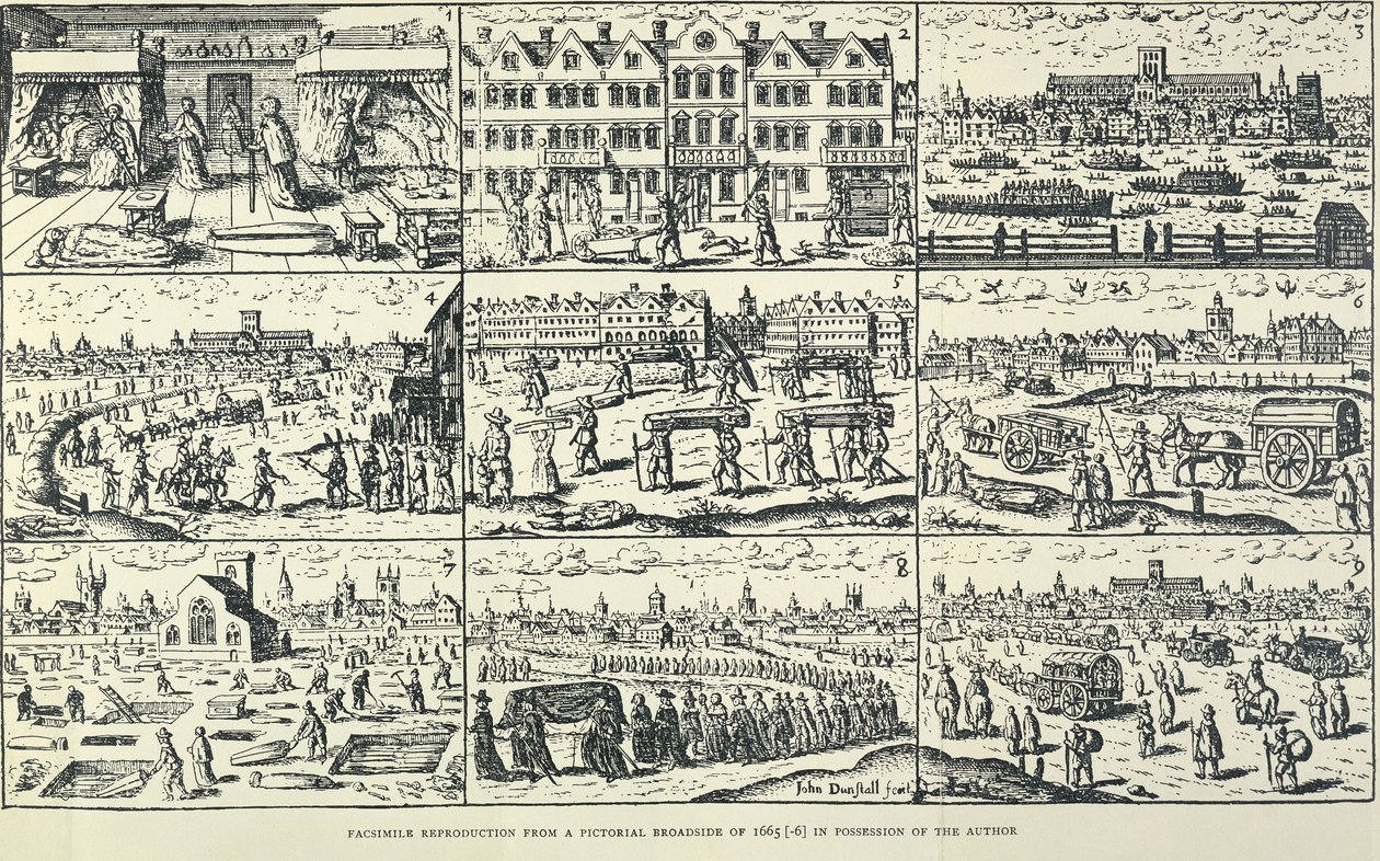 A nagy pestisjárvány képi ábrázolása, 1665 alkotó: Unbekannt