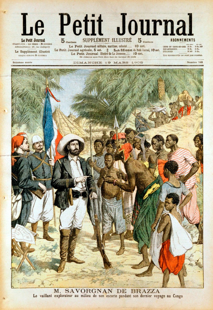Pierre-Paul-Francois-Camille Savorgnan de Brazza, francia felfedező és Brazzaville alapítója, 1905 alkotó: Unbekannt
