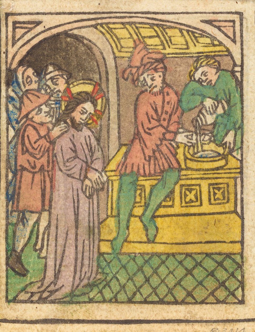 Pilátus kezet mos [recto], c. 14401450. alkotó: Unbekannt
