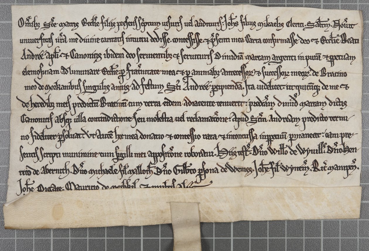 Apró írás: Alapokmány, amely alamizsnát adományoz a Szent András apostol templomnak alkotó: Unbekannt