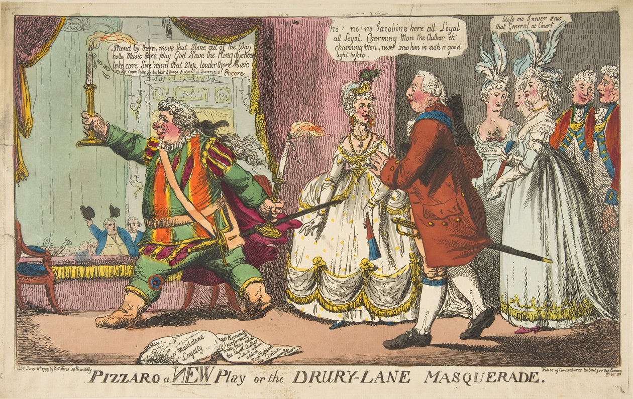 Pizzaro a New Play vagy a Drury-Lane Masquerade, 1799. június 11. alkotó: Unbekannt