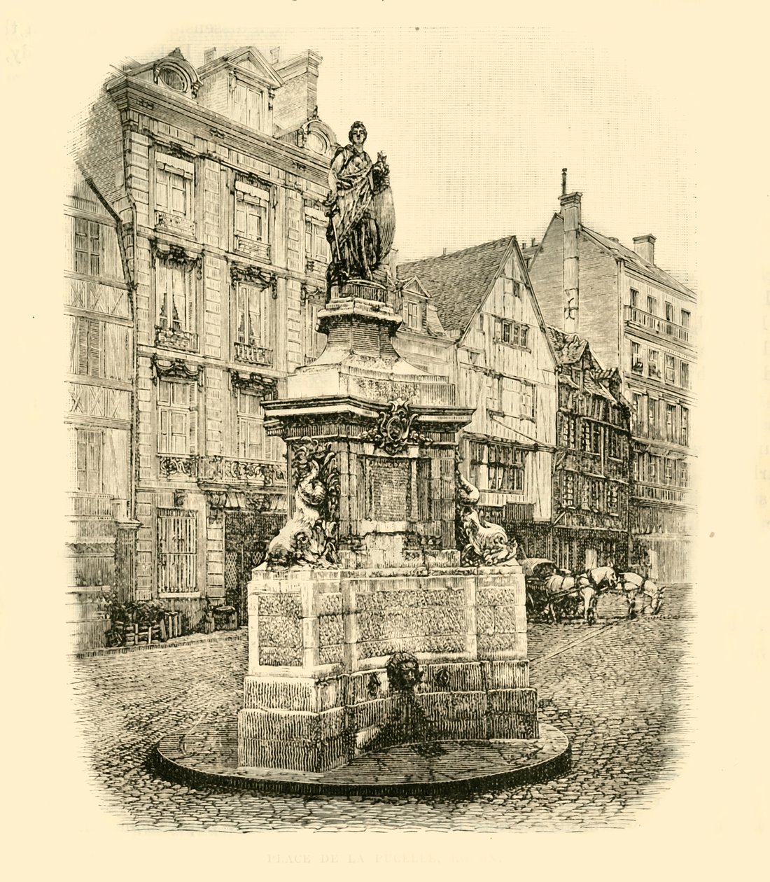 Place De La Maid, Rouen, 1890. alkotó: Unbekannt