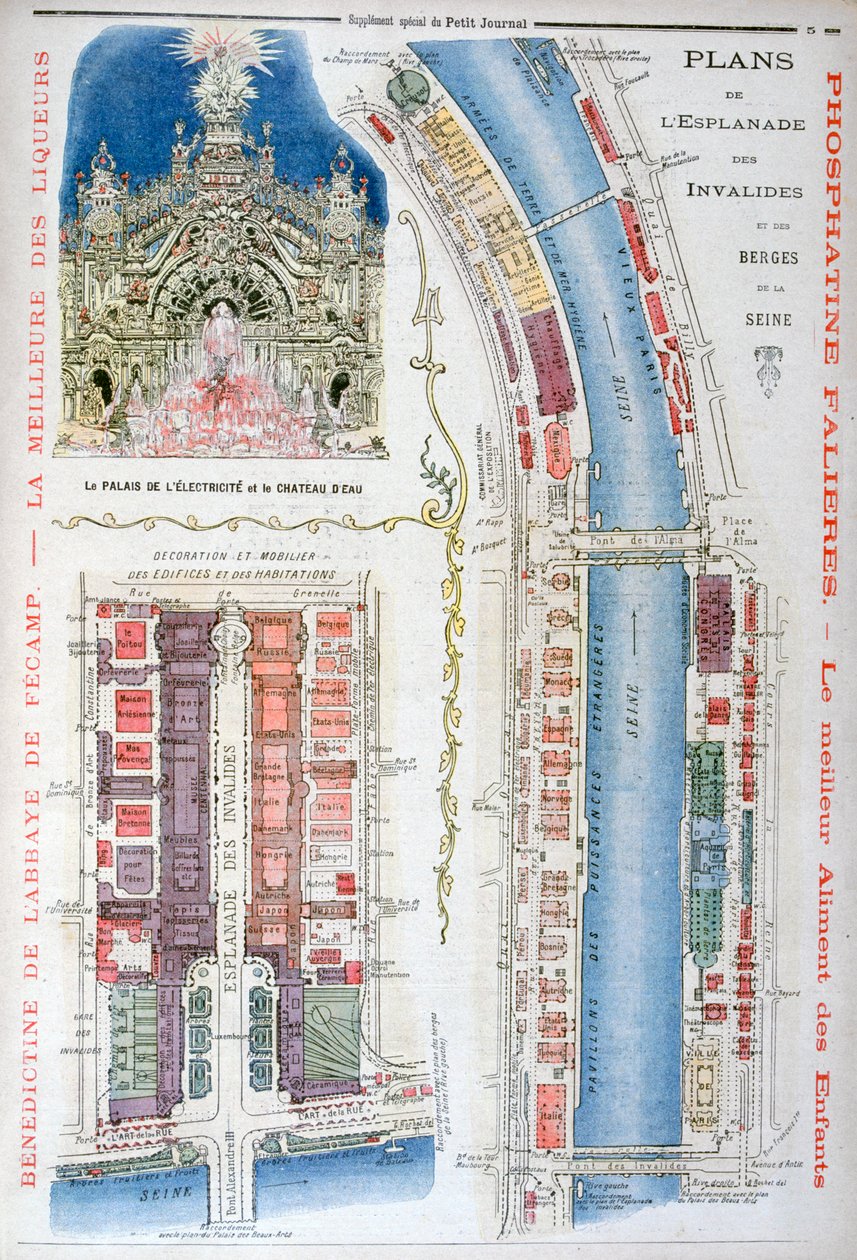 Az Esplanade des Invalides terve, 1900. évi egyetemes kiállítás, Párizs, 1900 alkotó: Unbekannt