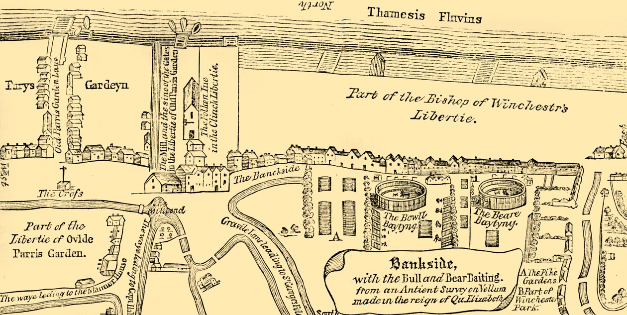 Bankside terve, a tizenhetedik század elején, 1878. alkotó: Unbekannt