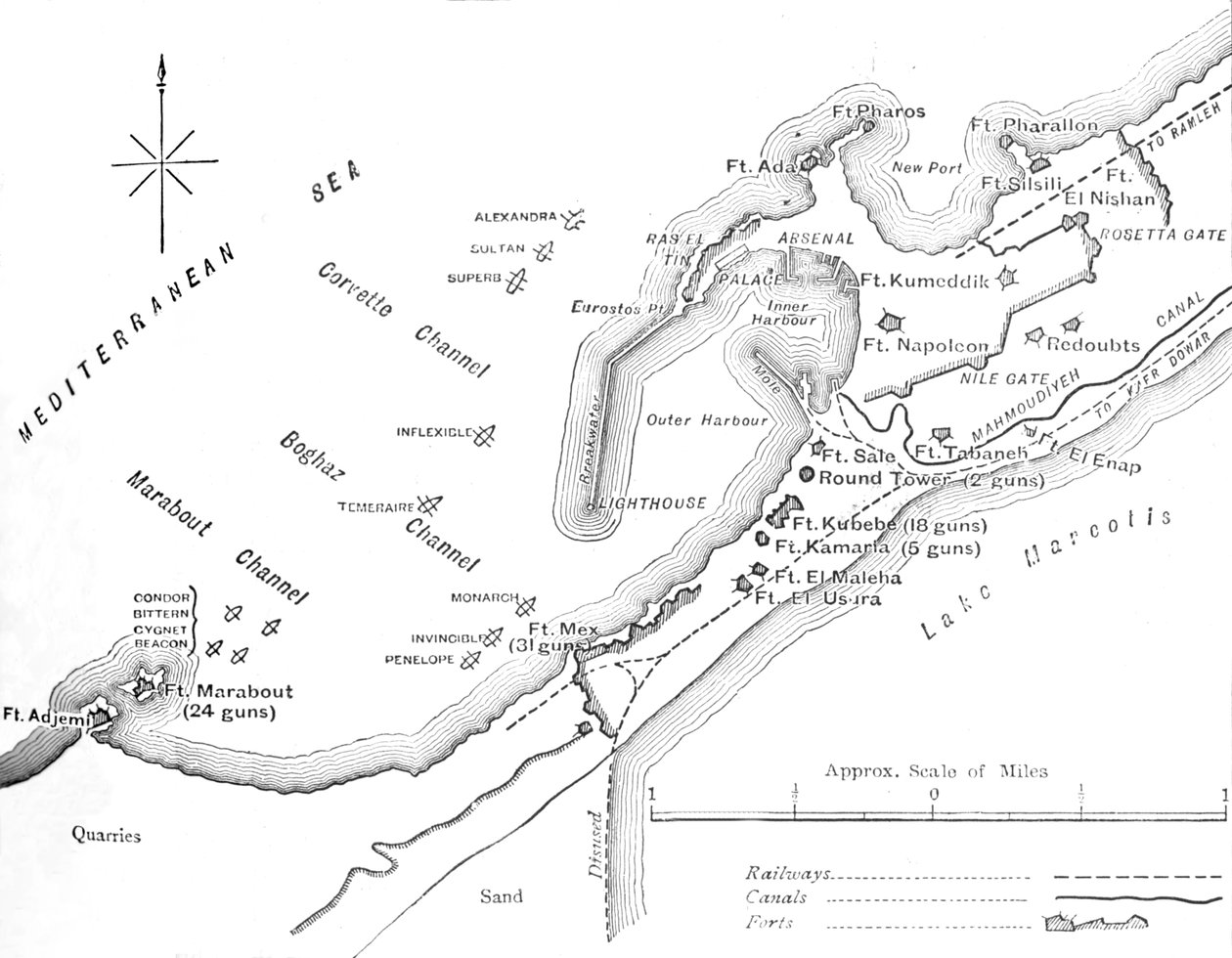 Alexandria bombázásának terve, 1882. július 11., 1882. c alkotó: Unbekannt