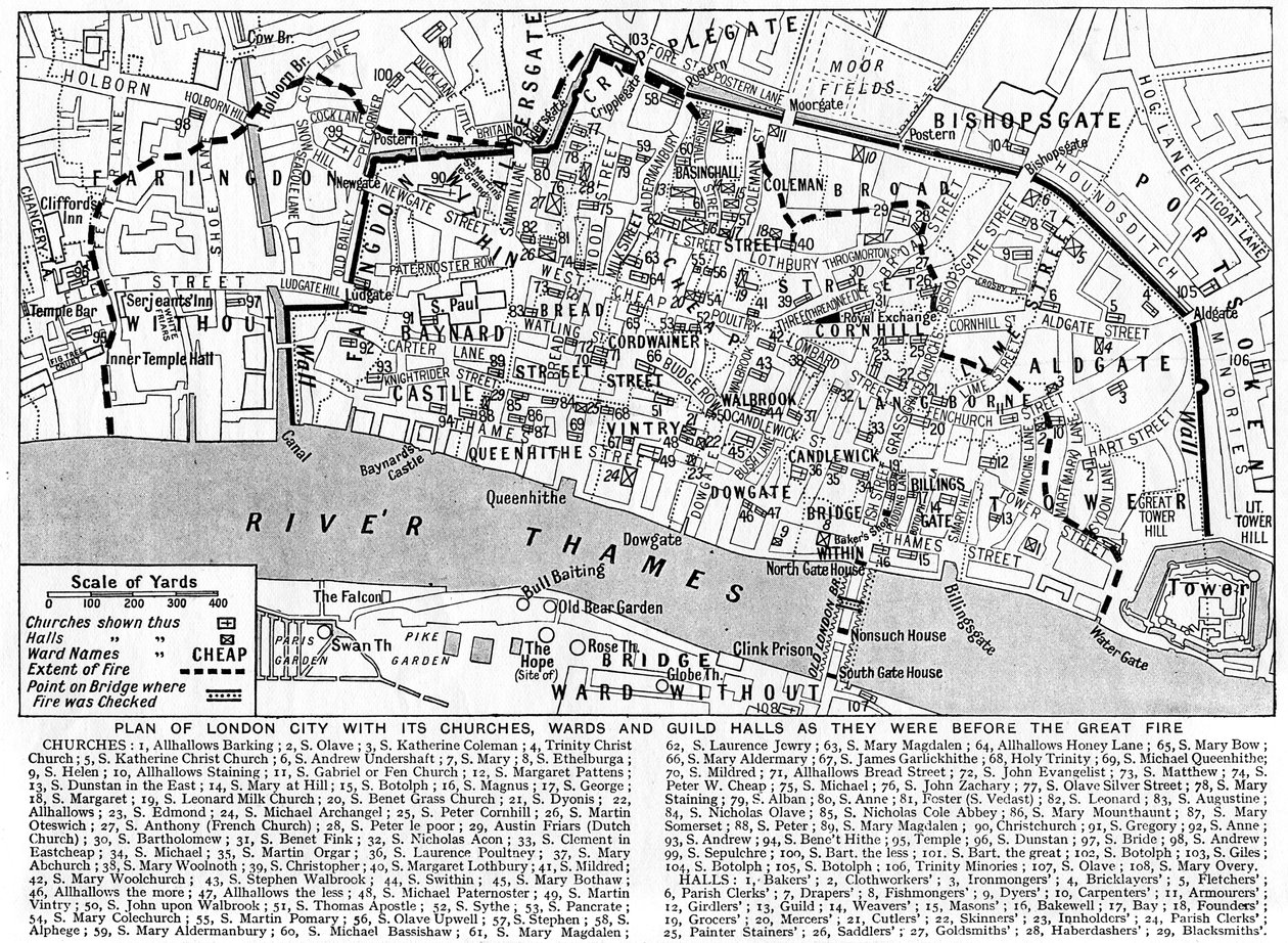 A londoni város terve templomokkal, gyülekezetekkel és céhtermekkel, 1926-1927 alkotó: Unbekannt