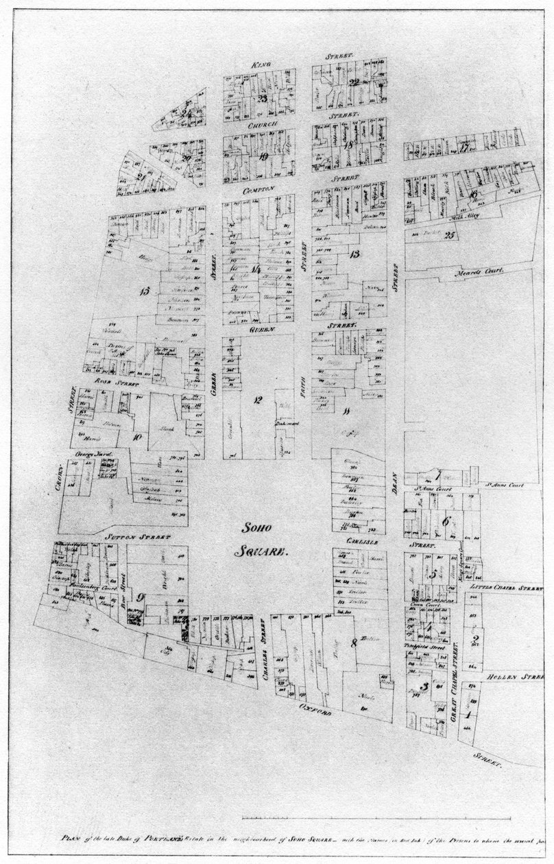 A Duke of Portlands birtok terve, Soho Square, London, 1907 alkotó: Unbekannt