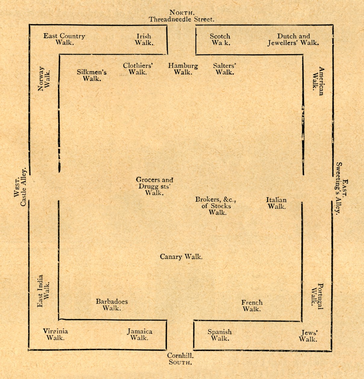 A tőzsde terve 1837-ben, 1897-ben. alkotó: Unbekannt