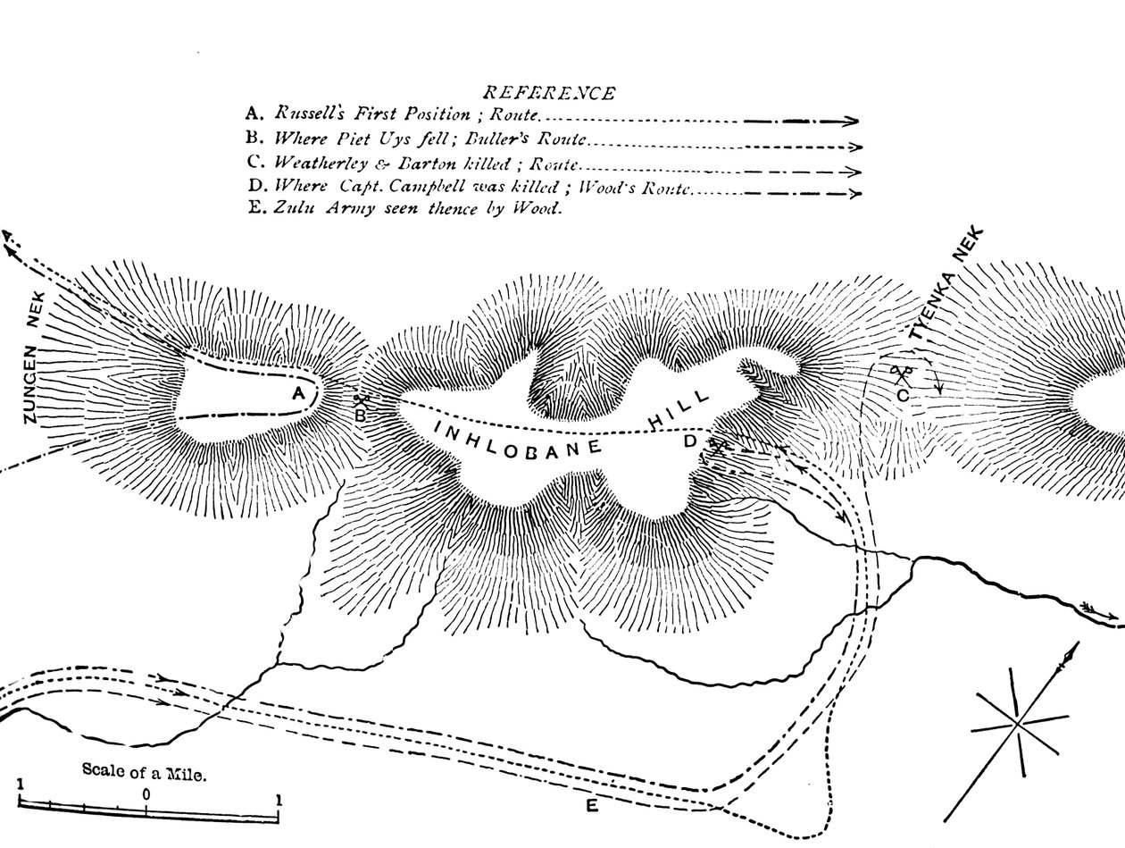 Az Inhlobane-hegyi harc terve, 1979. március 28., 1880. alkotó: Unbekannt