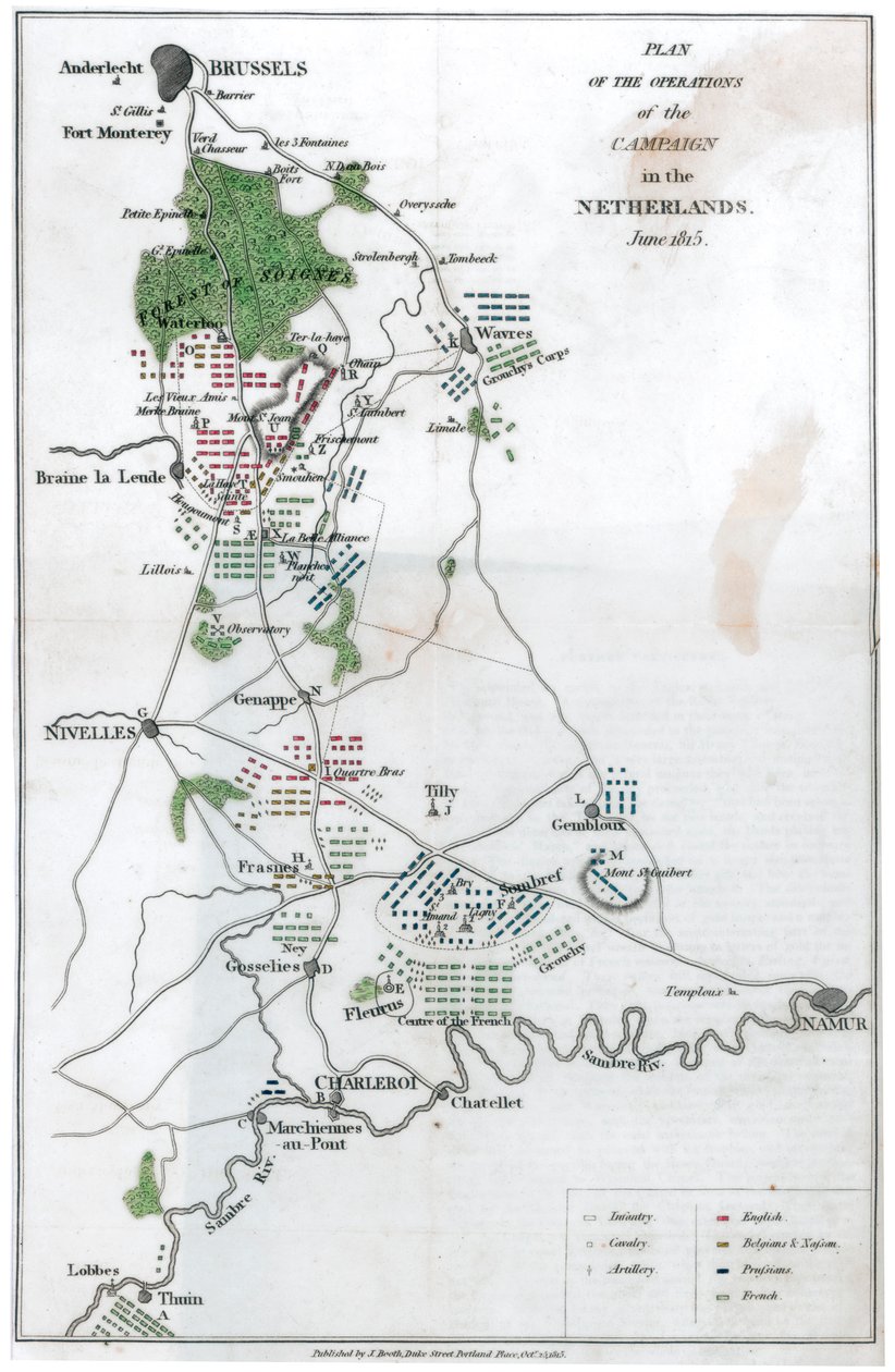 A hadjárat hadműveletének terve Hollandiában, 1815. június 1816 alkotó: Unbekannt