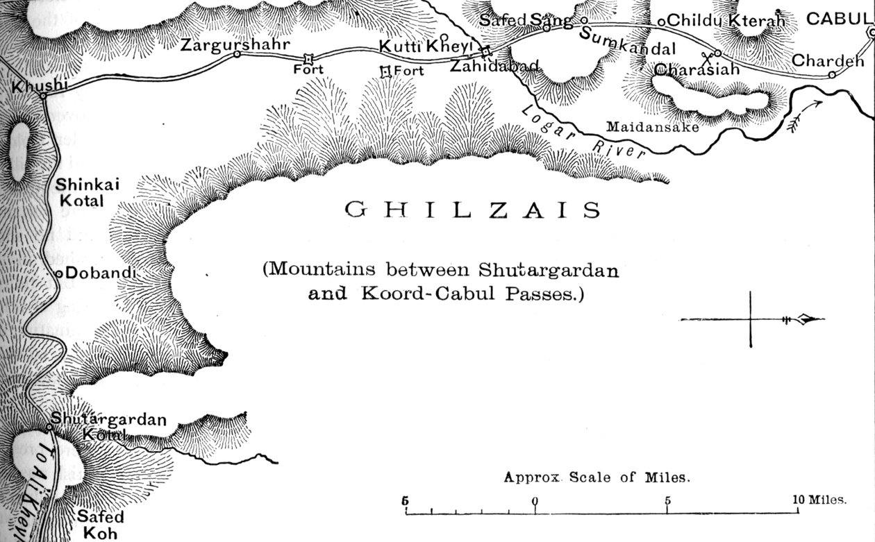A Shutargardan-hágótól Cabulig vezető út terve, 1880 alkotó: Unbekannt