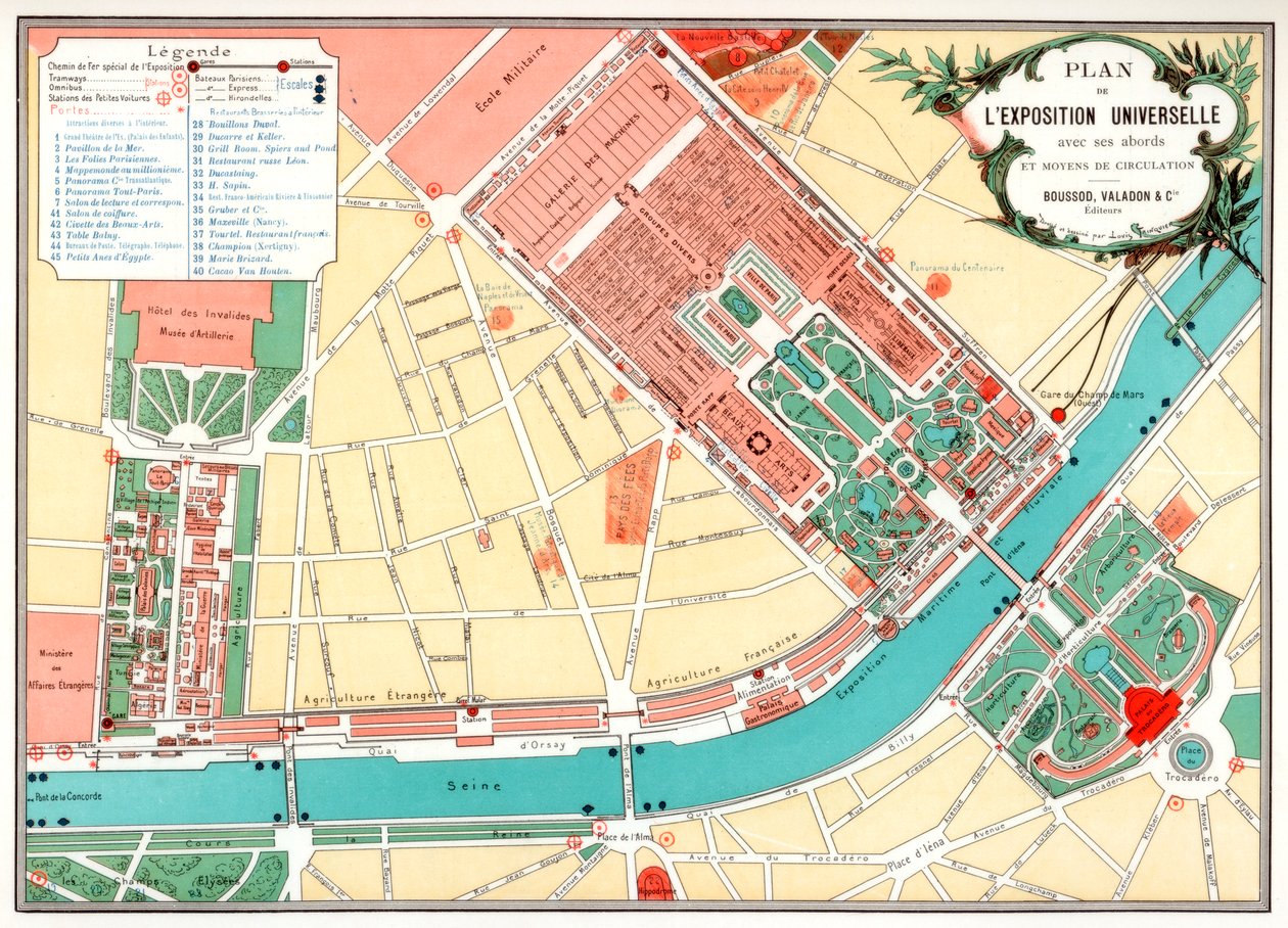 Az egyetemes kiállítás terve, Párizs, 1889 alkotó: Unbekannt