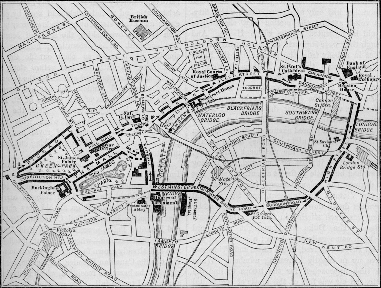A Queens körmenet útvonalának terve a gyémánt jubileumi napon, London, 1897, 1906 alkotó: Unbekannt