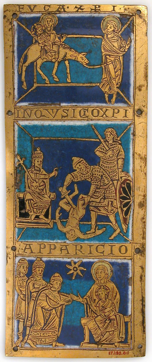 Emléktábla egy hordozható oltárról Jézus életének jeleneteivel, német, kb. 1160-80. alkotó: Unbekannt