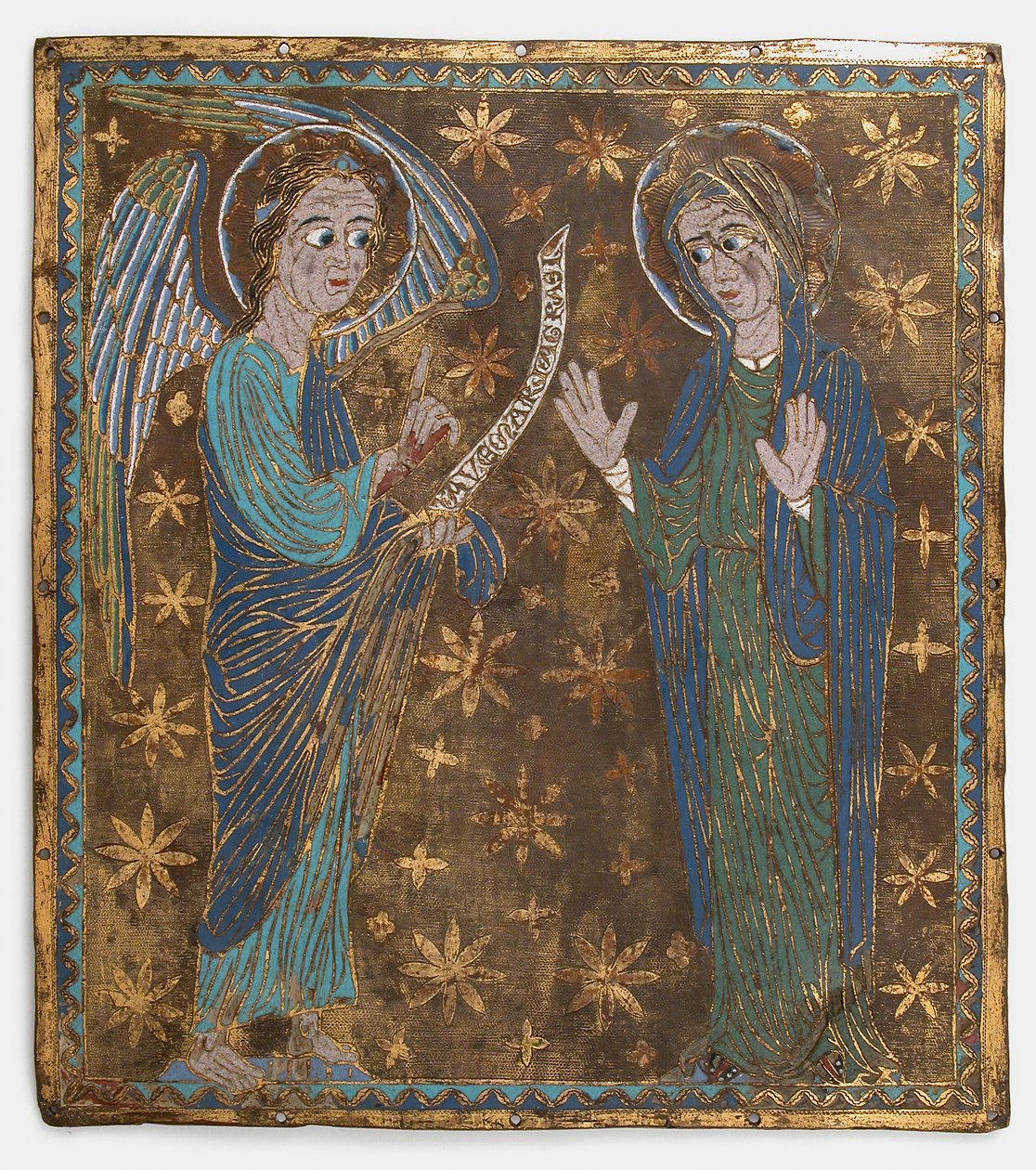 plakett az Angyali üdvözlettel, katalán vagy közép-olasz, kb. 1200-1225. alkotó: Unbekannt
