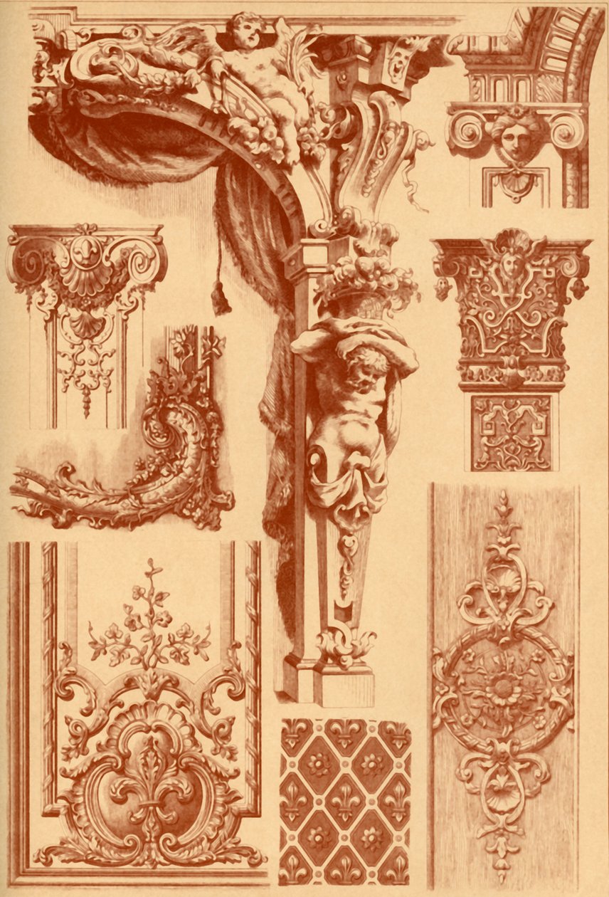 Gipszdíszek, Franciaország, 17. és 18. század, 1898. alkotó: Unbekannt