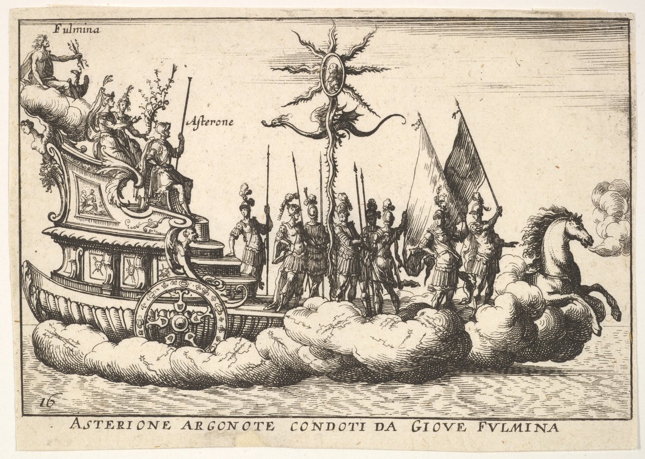 16. tábla: Az Argonaut Asterion egy fiatal villámfigura vezetésével Asterione argonote con..., 1664. alkotó: Unbekannt