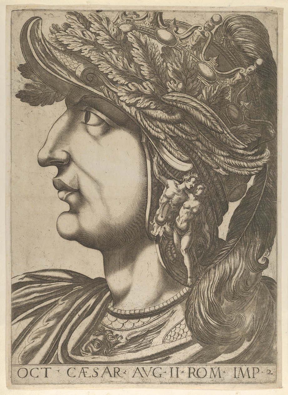 2. tábla: Octavianus profilban balra, a „Tizenkét Caesar”-ról, 1610-40., 1610-40. alkotó: Unbekannt