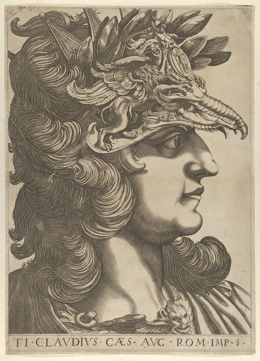 5. tábla: Tiberius Claudius profilban jobbra, a „Tizenkét Caesar”-ból, 1610-40. alkotó: Unbekannt
