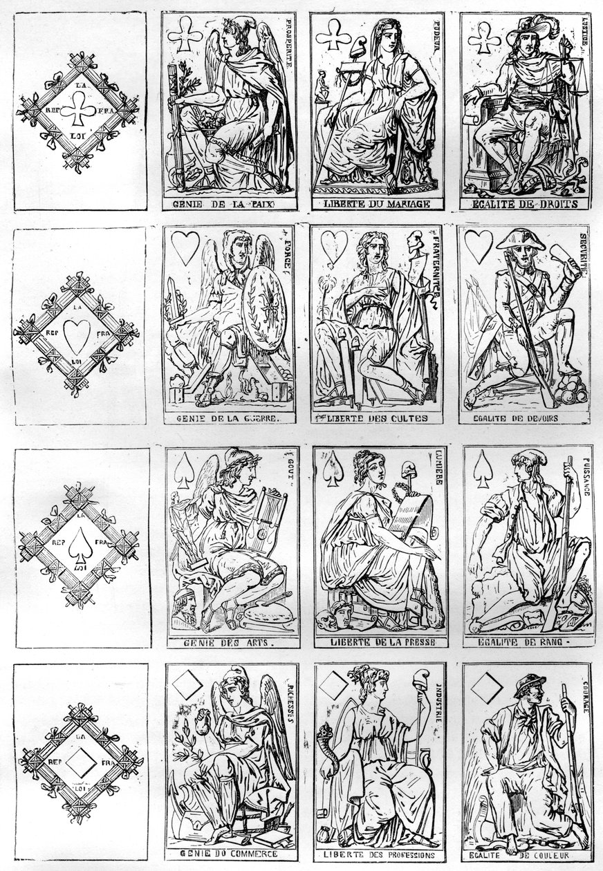 A Francia Köztársaság kártyajátéka, 1790 1882-1884 alkotó: Unbekannt