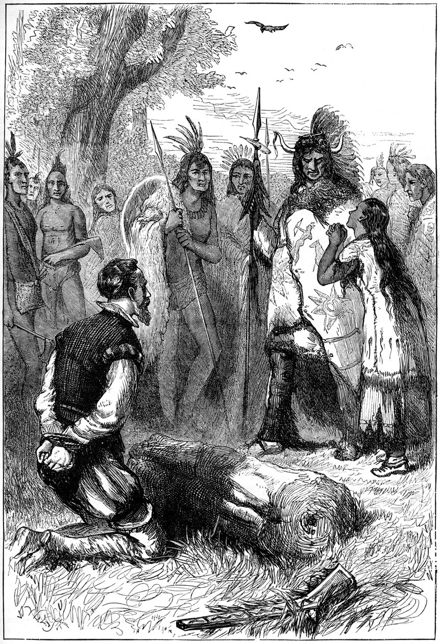 Pocahontas megmentette Smith kapitány életét, 1607 c1880 alkotó: Unbekannt