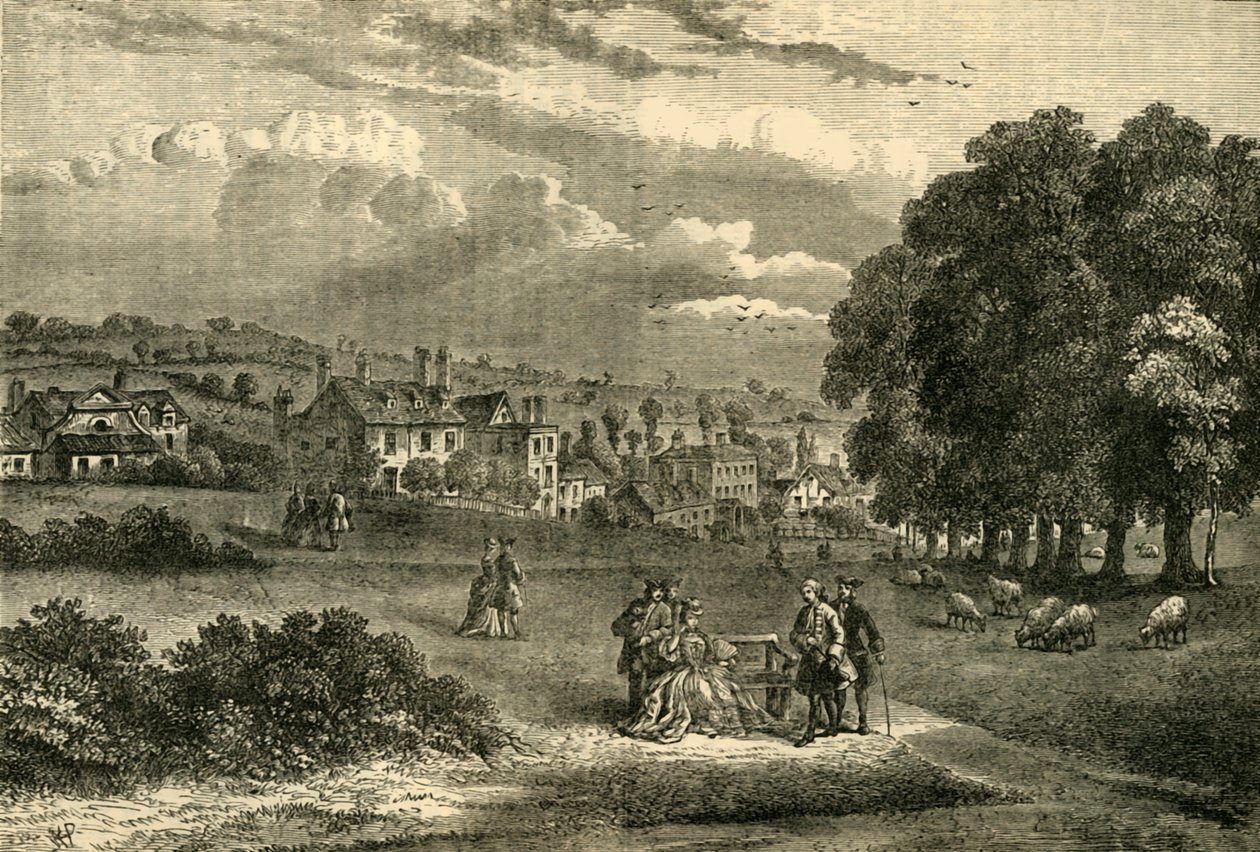 Pond Street, Hampstead, 1750-ben, 1876 körül. alkotó: Unbekannt