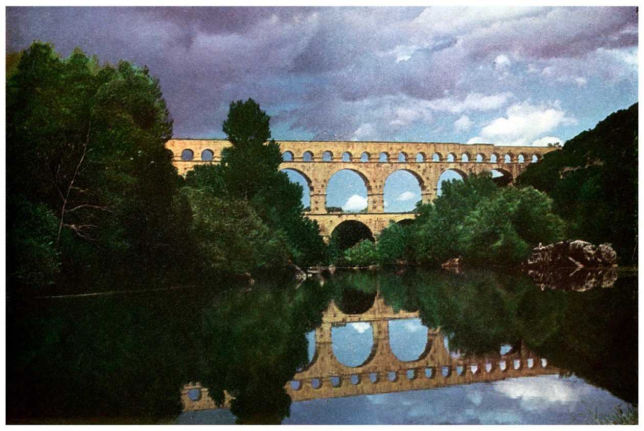 Pont du Gard, római vízvezeték, Nimes, Franciaország, 1956 alkotó: Unbekannt