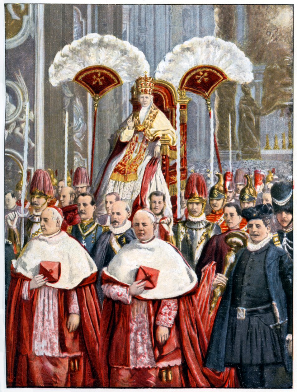 XIII. Leó pápa a Szent Péter-bazilikában, Rómában, 1900 alkotó: Unbekannt