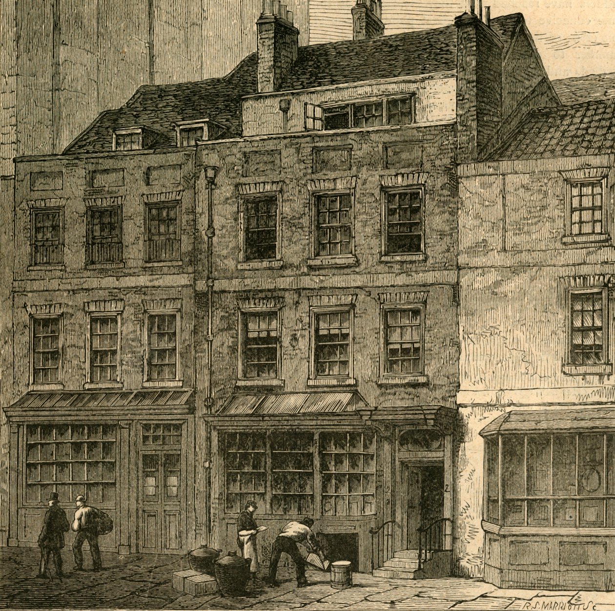 Popes House, Plough Court, Lombard Street 1860, 1897. alkotó: Unbekannt