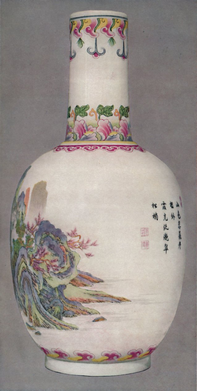 Porcelán palack Ku Yueh Hsuan stílusban. Chien hosszú időszak, 1736-1796, 1928 alkotó: Unbekannt