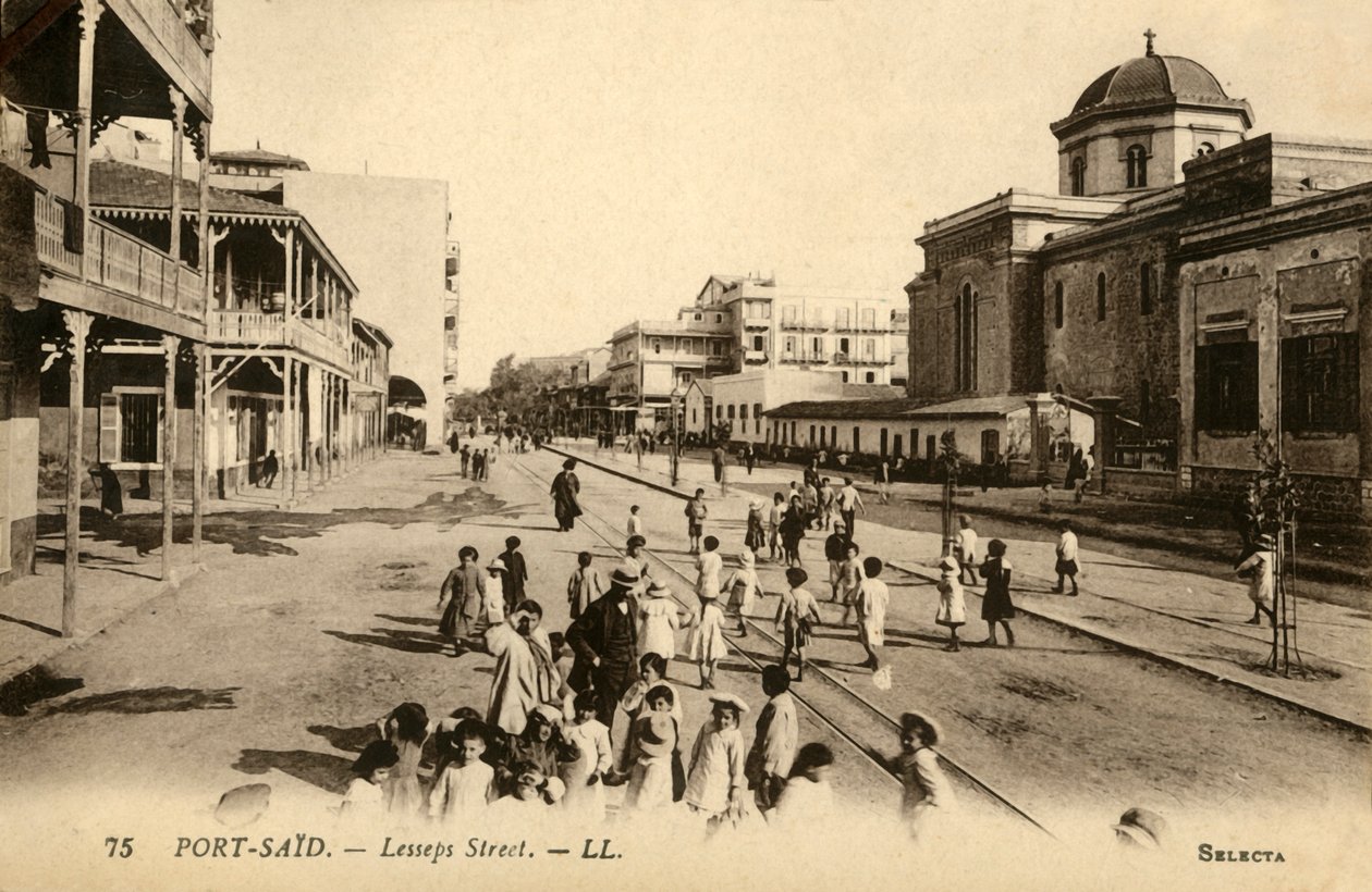 Port-Said. - Lesseps utca. - LL., c1918-c1939. alkotó: Unbekannt