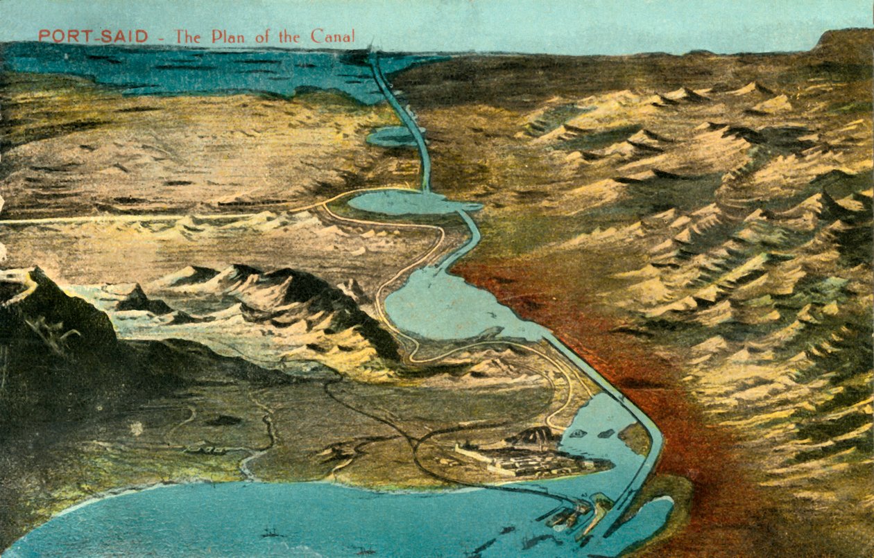 Port-Said – A csatorna terve, c1918-c1939. alkotó: Unbekannt