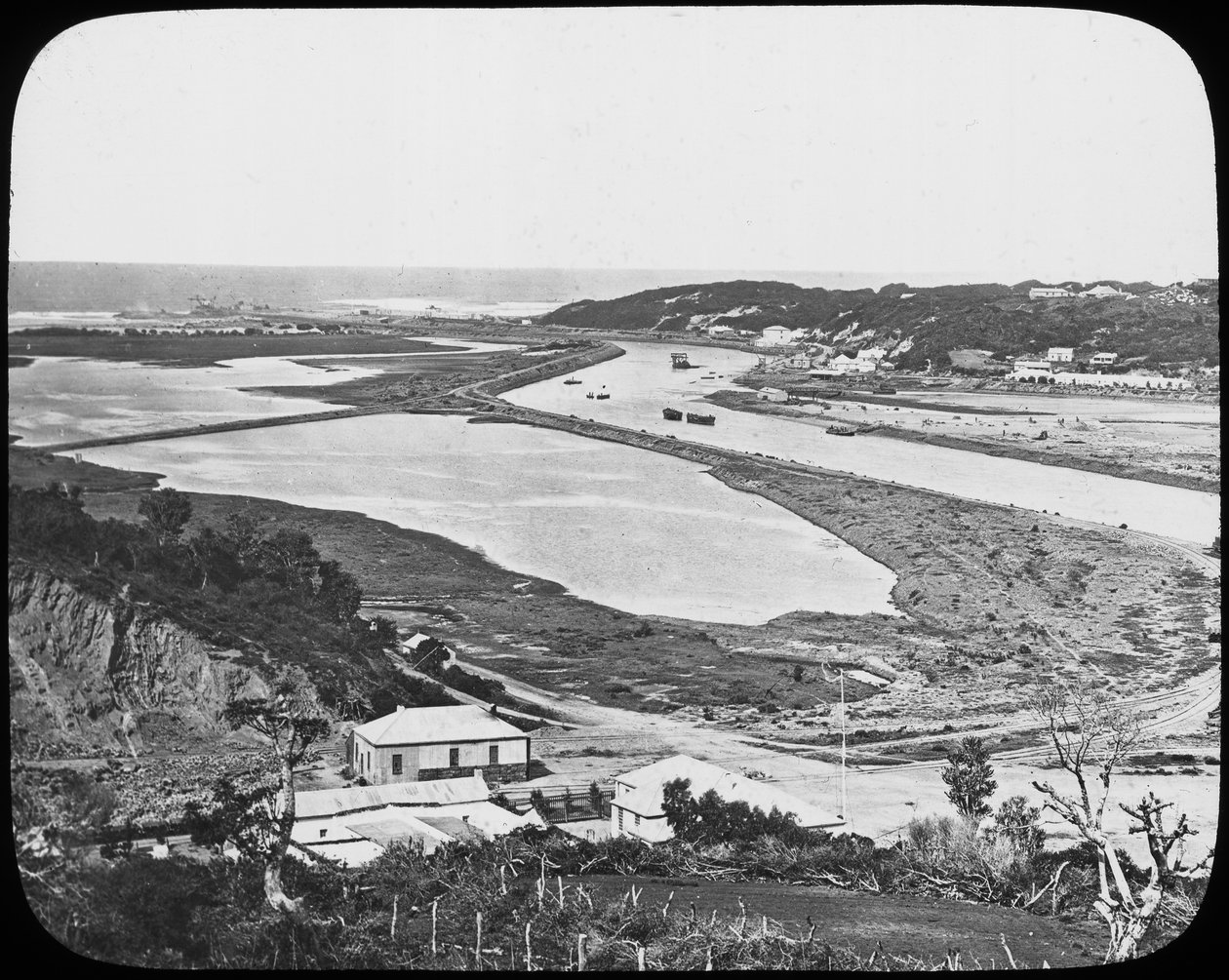 Port Alfred, Kowie River, Cape gyémánt- és aranybányák, Dél-Afrika, 1890 alkotó: Unbekannt