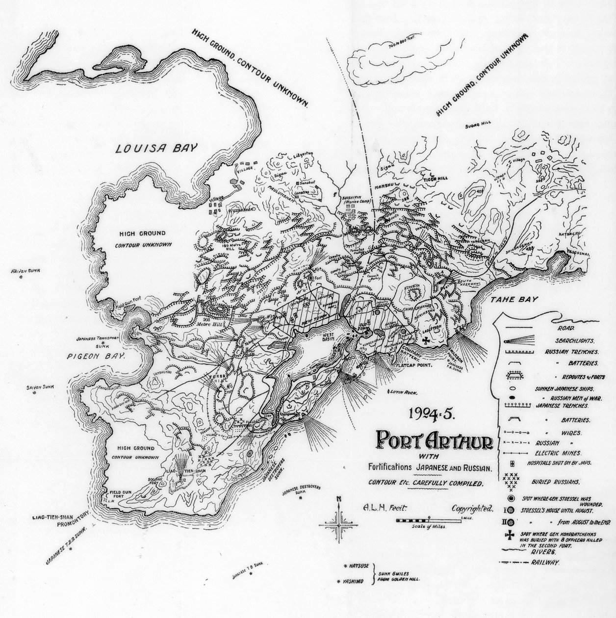 Port Arthur, Mandzsúria, japán és orosz erődítmények, orosz-japán háború, 1905 alkotó: Unbekannt