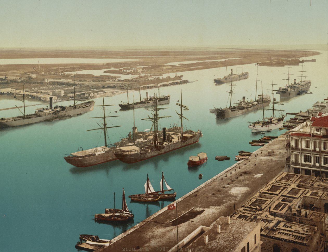 Port Said, Szuez, 1900 körül (színes fotokróm) alkotó: Unbekannt