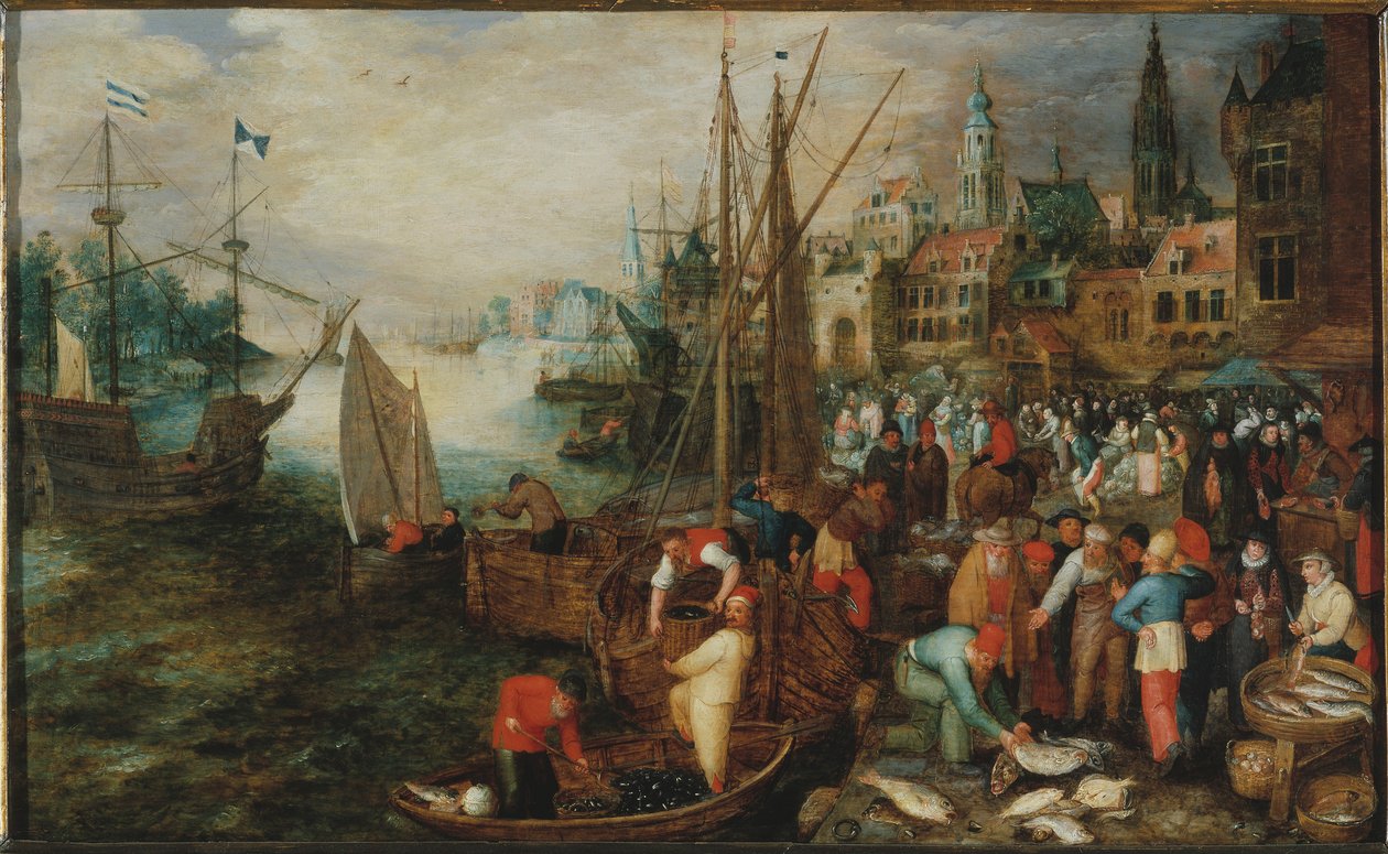 Antwerpen kikötője, 1600. alkotó: Unbekannt