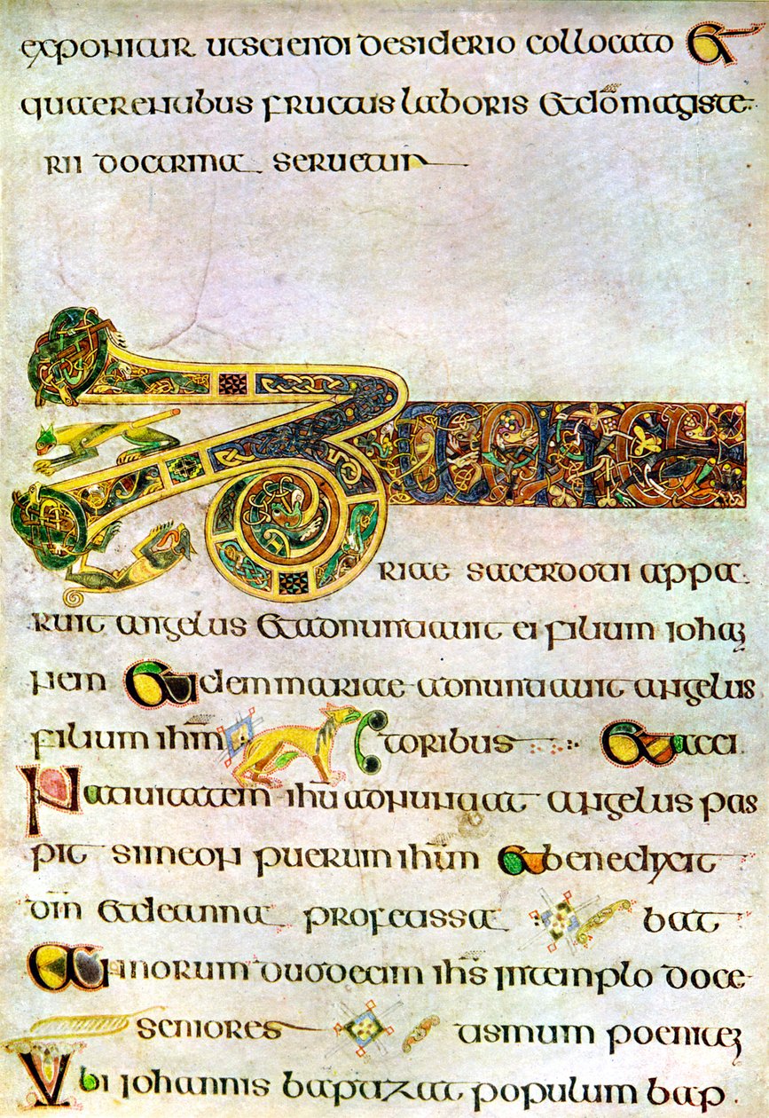 Részlet a Szent János evangéliumhoz fűzött érvből, i.sz. 800, XX. század alkotó: Unbekannt