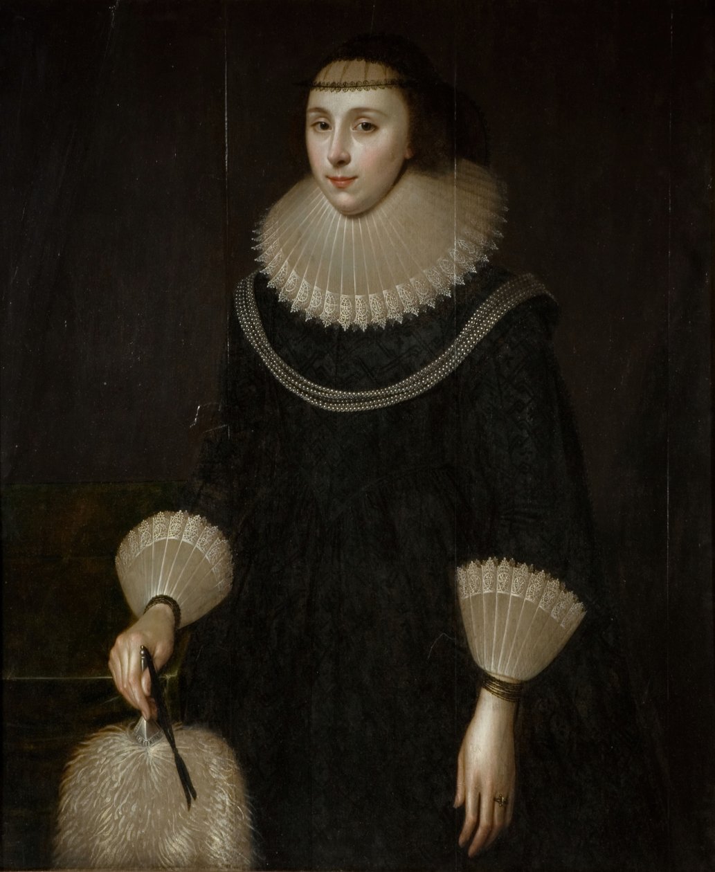 Egy legyezős hölgy portréja, 1600-1650. alkotó: Unbekannt