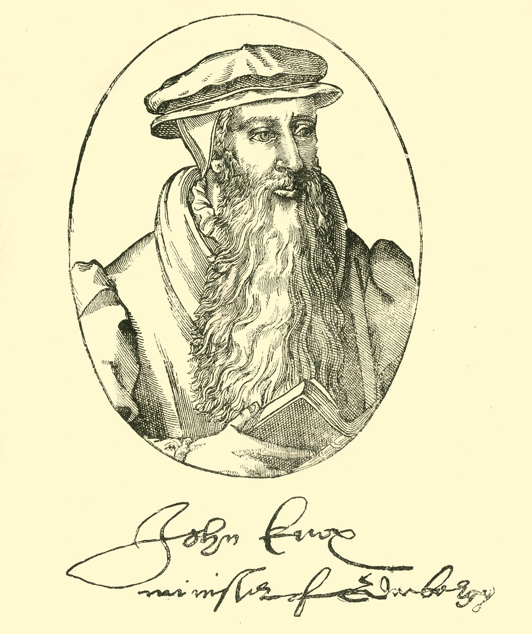 John Knox portréja és autogramja, 1550-1560, 1890. alkotó: Unbekannt