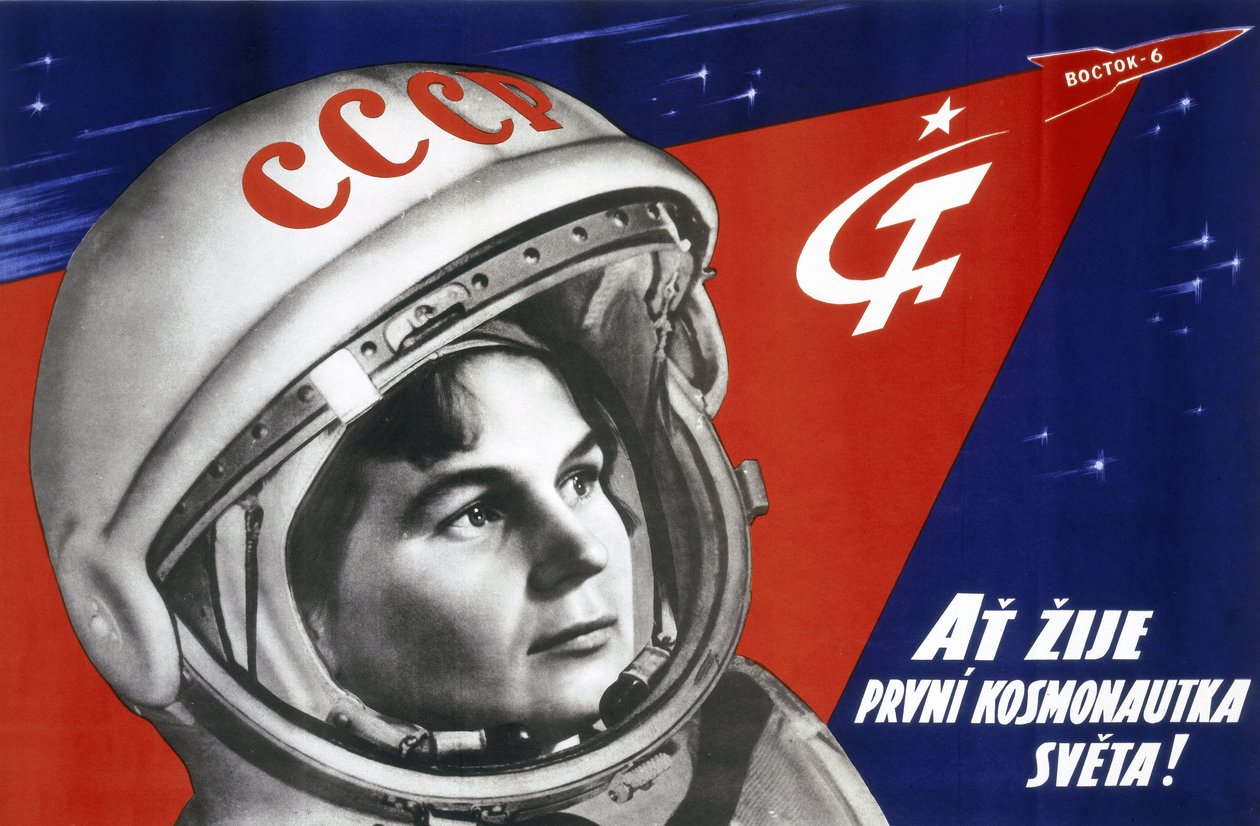 Valentina Vladimirovna Tereshkova orosz űrhajós (született 1937-ben) portréja, az első nő az űrben 1963. június 16-án alkotó: Unbekannt