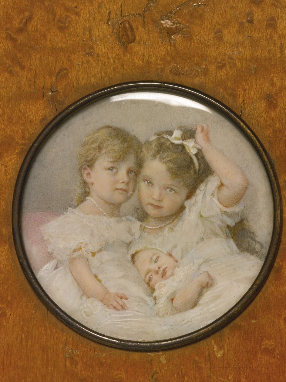 Olga, Tatiana és Mária orosz nagyhercegnők portréminiatúrája, c. 1900 alkotó: Unbekannt