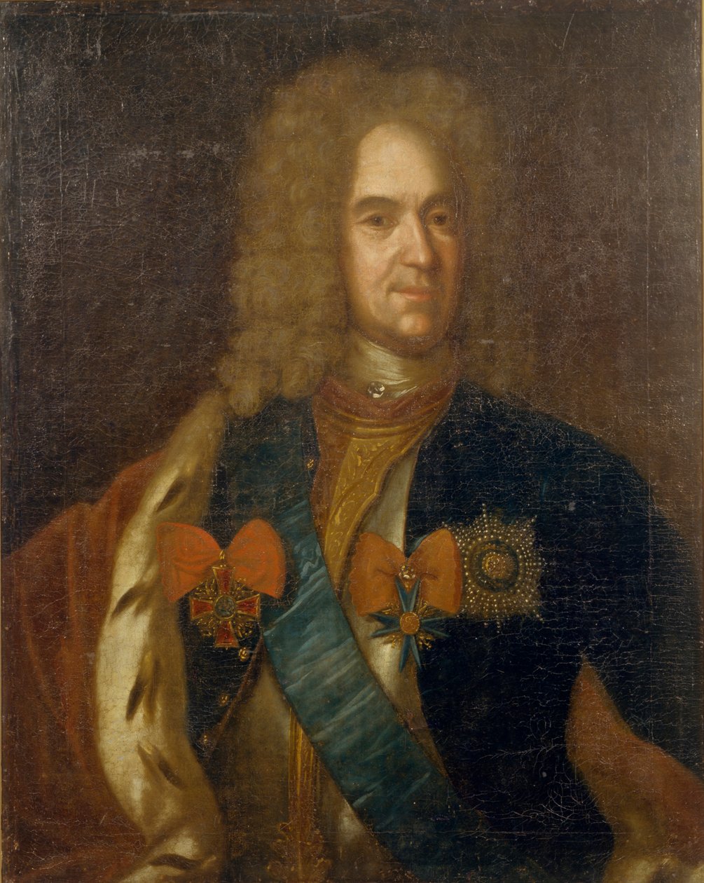 Alekszandr Danilovics Mensikov, Generalissimo, a Szent Római Birodalom hercege és herceg portréja alkotó: Unbekannt